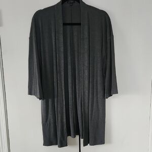 J. Jill Wearever Collection Open Cardigan in Dark Gray